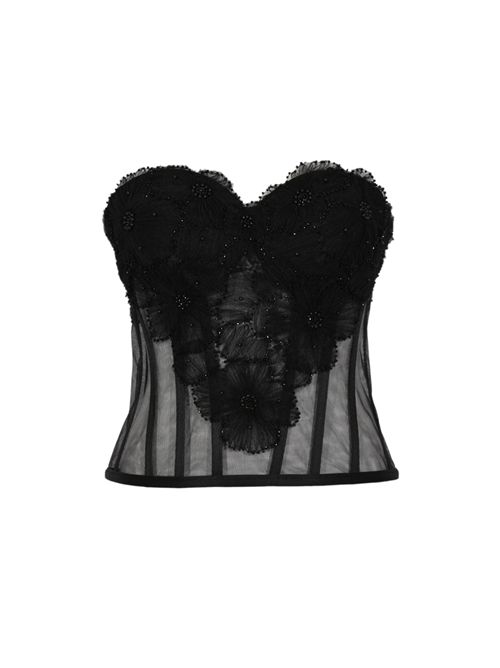 Bustier steccato in pizzo ricamato GIANNI MOLARO | BU2620NERO